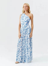 Skirts Melissa Odabash Mira Side Slit Long Skirt Blue Leaf Apoella