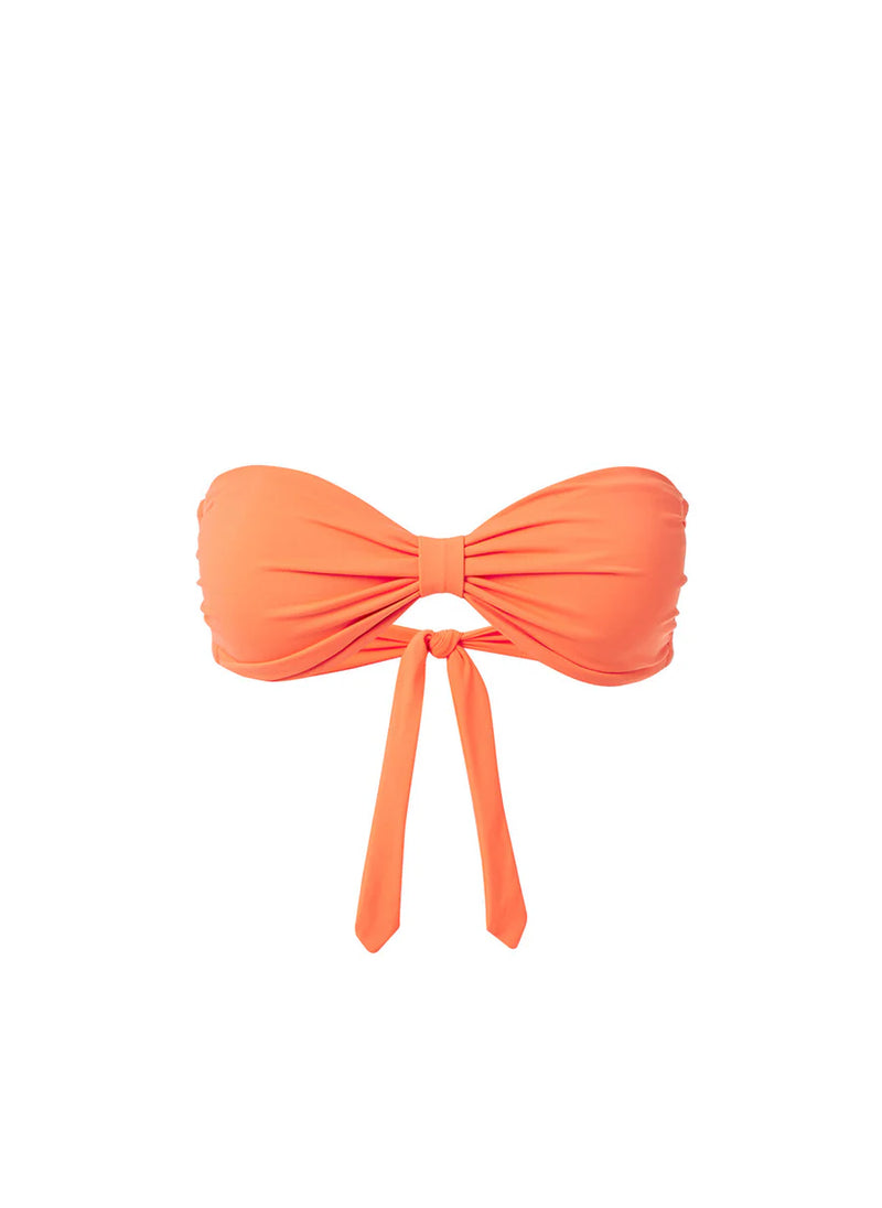 Stockholm Bandeau Tie Knot Bikini Top Orange