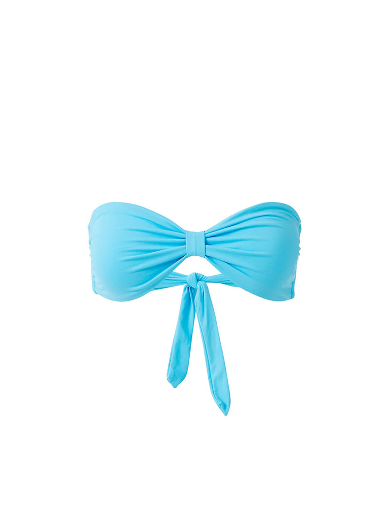 Stockholm Bandeau Tie Knot Bikini Top Turquoise