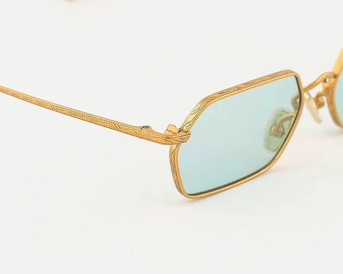 Sunglasses Eyepetizer Cavallet Gold/Aqua Marine Lenses O/S Apoella