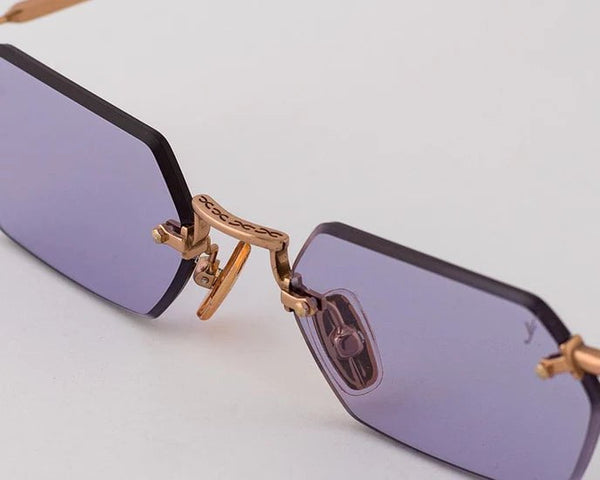 Sunglasses Eyepetizer Tank Rose Gold/Violet O/S / Purple Apoella