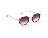 Sunglasses Eyepetizer Tomasso 2 Silver Red With Grey Lenses O/S / Red Apoella