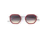 Sunglasses Eyepetizer Tomasso 2 Silver Red With Grey Lenses O/S / Red Apoella