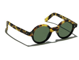 Sunglasses L.G.R. Reunion Bold Green Lenses Black Havana Tartarugato Matt O/S Apoella