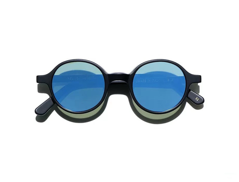 Sunglasses L.G.R. Reunion Flat Blue Mirror Lenses Black Matt O/S Apoella
