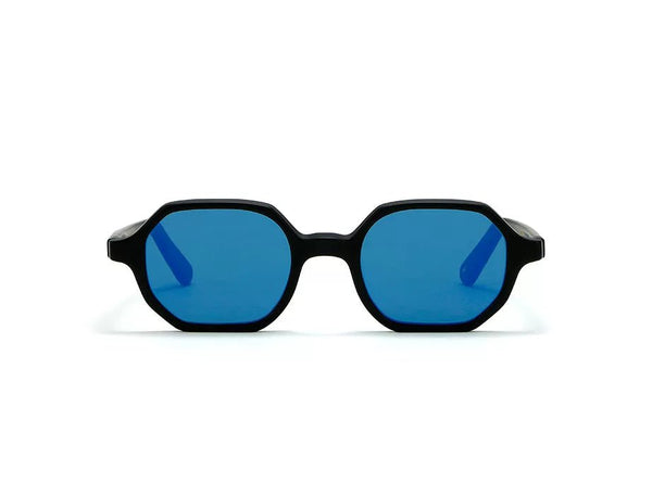 Sunglasses L.G.R. Zanzibar Flat Blue Mirror Lenses Black O/S Apoella