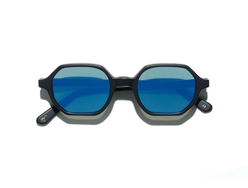 Sunglasses L.G.R. Zanzibar Flat Blue Mirror Lenses Black O/S Apoella