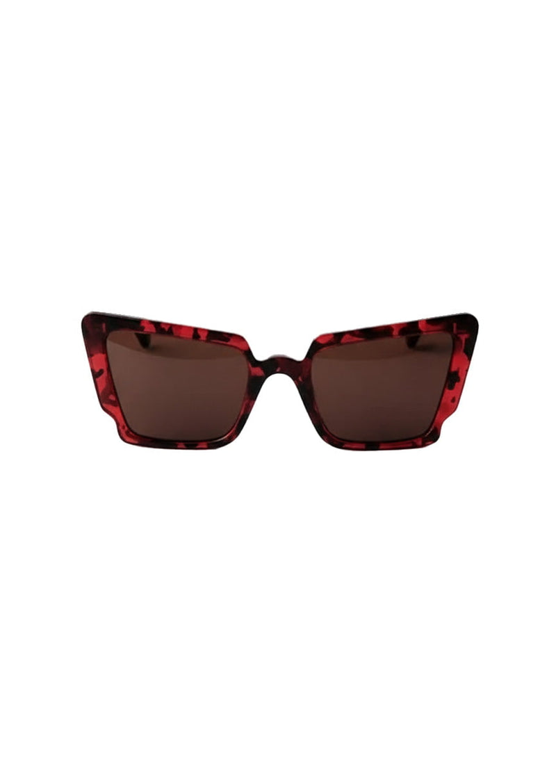 Sunglasses Zeus n Dione Amarillis Squared Butterfly Effect Sunglasses With Cutout Detail Wine Tortoiseshell Apoella