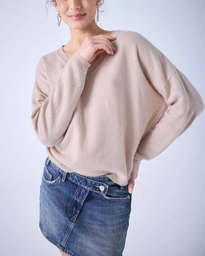 Sweater Absolut Cashmere Alicia V Neck Sweater Sand Apoella