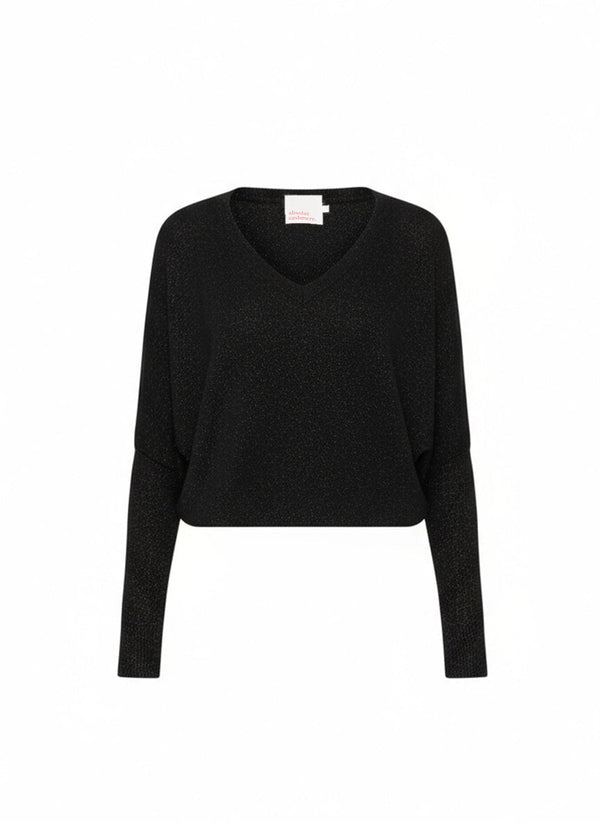 Sweater Absolut Cashmere Cam Glitter V Neck Sweater Black Glitter Apoella