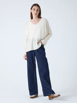 Sweater Absolut Cashmere Camille V Neck Sweater Cream Apoella