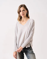 Sweater Absolut Cashmere Camille V Neck Sweater Light Heather Grey Apoella