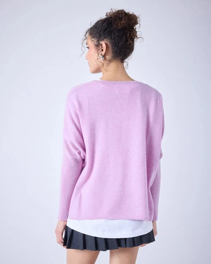 Sweater Absolut Cashmere Camille V Neck Sweater Pink Peony Apoella