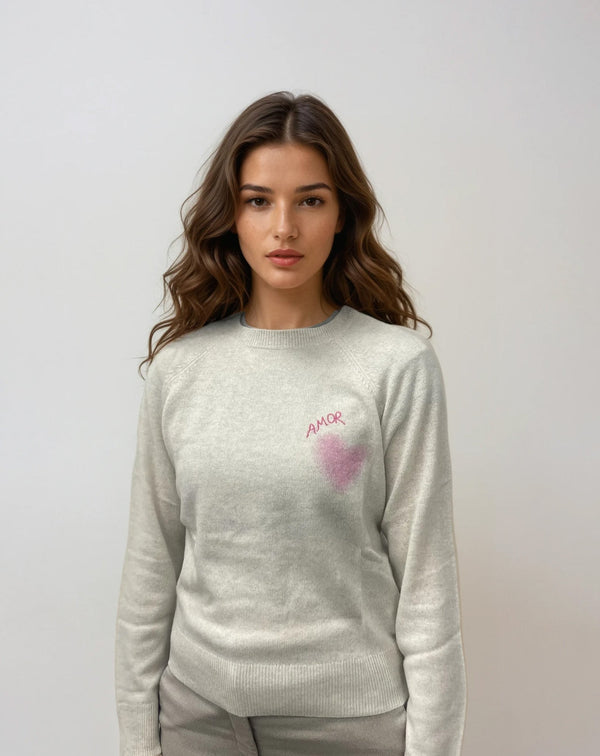 Sweater Absolut Cashmere Matea Crew Neck Sweater Cloud M / Cloud Apoella