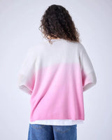 Sweater Absolut Cashmere Millie Tie Dye V Neck Sweater Cream / Bubble Gum Apoella