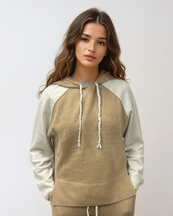 Sweater Absolut Cashmere Yuna Hoodie Combo Turron Cloud Apoella