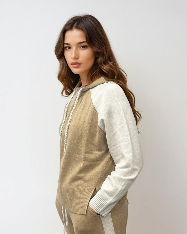 Sweater Absolut Cashmere Yuna Hoodie Combo Turron Cloud Apoella