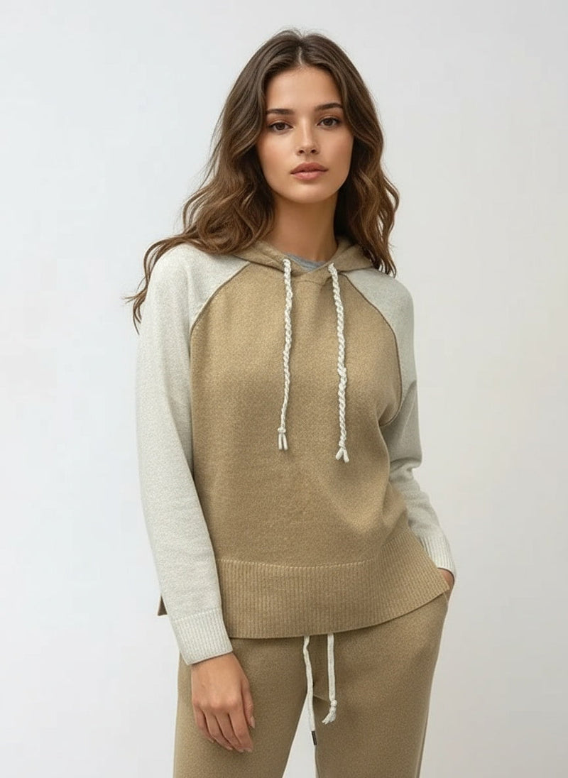 Sweater Absolut Cashmere Yuna Hoodie Combo Turron Cloud Apoella