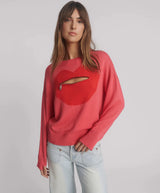 Sweater One Teaspoon Lips Of Love Zip Sweater M / Pink Apoella