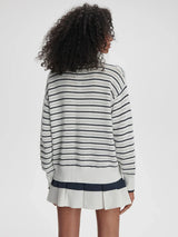 Sweater Varley Antonia Relaxed Cardigan White/Blue Nights Apoella