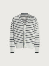 Sweater Varley Antonia Relaxed Cardigan White/Blue Nights Apoella