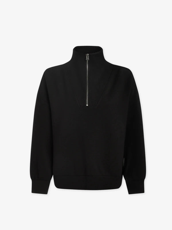 Sweater Varley Hawley Half Zip Sweater Black Apoella