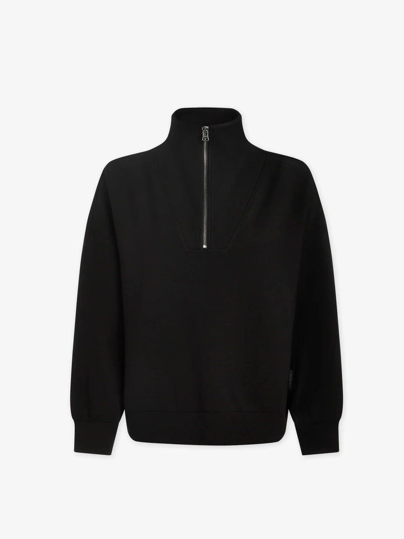 Sweater Varley Hawley Half Zip Sweater Black Apoella