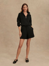 Sweater Varley Hawley Half Zip Sweater Black Apoella