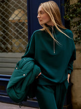 Sweater Varley Hawley Half Zip Sweater Ponderosa Pine Apoella