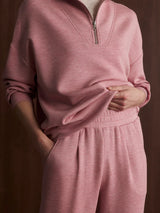 Sweater Varley Hawley Half Zip Sweater Rose Marl Apoella