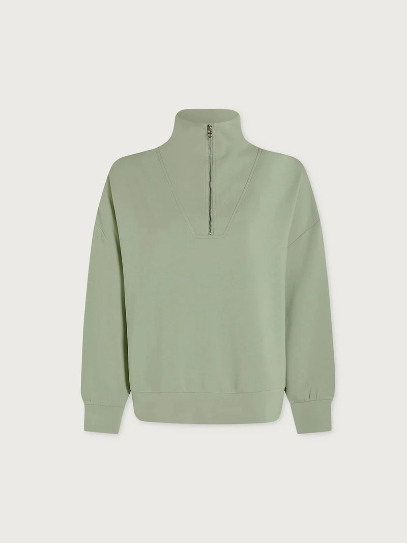 Sweater Varley Hawley Half Zip Sweater Snow Sage Apoella