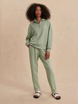 Sweater Varley Hawley Half Zip Sweater Snow Sage Apoella