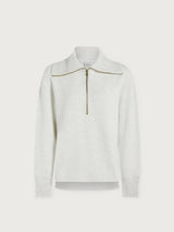 Sweater Varley Larson Half Zip Sweater Ivory Marl Apoella