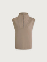 Sweater Varley Magnolia Half Zip Sleeveless Sweater Light Taupe Apoella