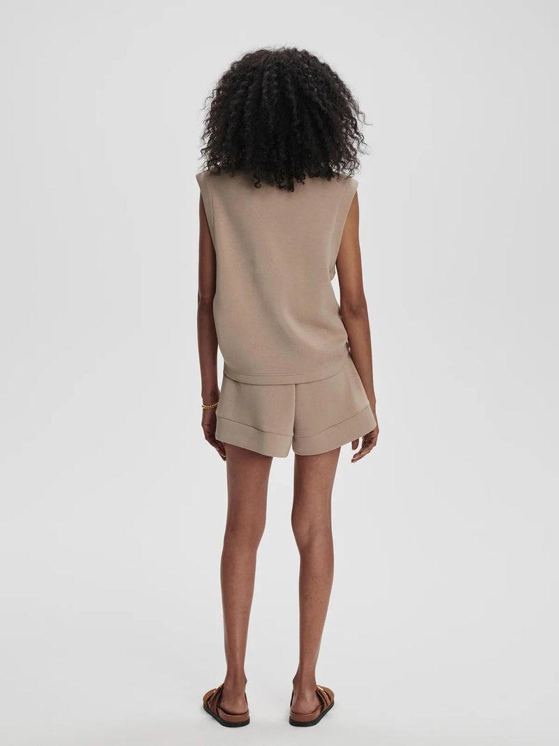 Sweater Varley Magnolia Half Zip Sleeveless Sweater Light Taupe Apoella