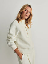 Sweater Varley Mumford Half Zip Fleece Sweater Egret Apoella