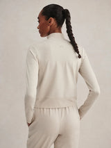 Sweater Varley Rufus Cropped Zip Through Sweater Pebble Marl Apoella