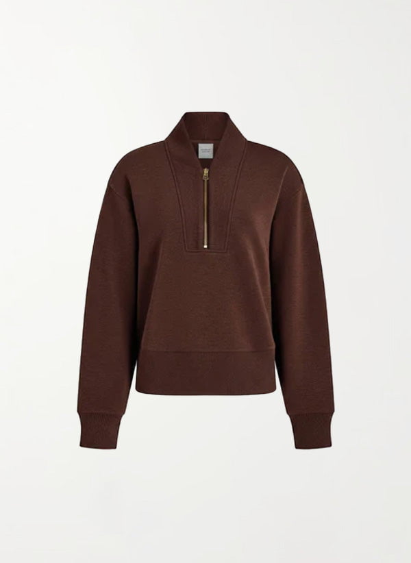 Sweater Varley Sally Half Zip Sweater Coffee Bean Marl Apoella