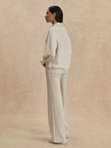Sweater Varley Selene Half Zip Sweater Ivory Marl Apoella