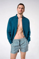Swimshorts Apnée Cavoli Boxers Peacock Blue Apoella
