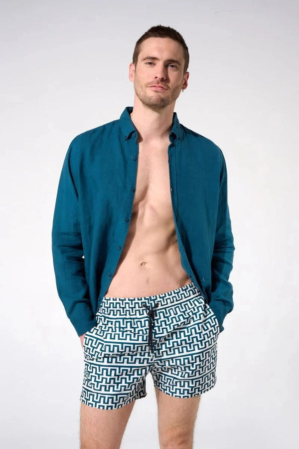 Swimshorts Apnée Cavoli Boxers Peacock Blue Apoella