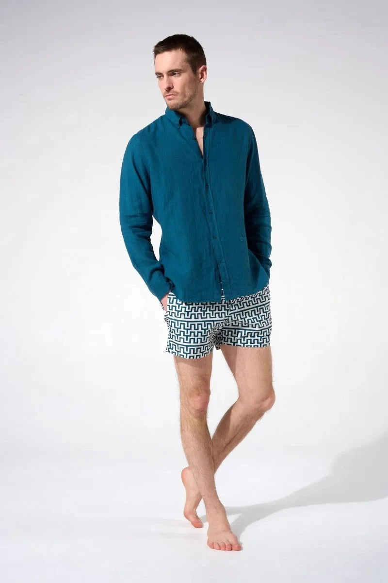 Swimshorts Apnée Cavoli Boxers Peacock Blue Apoella