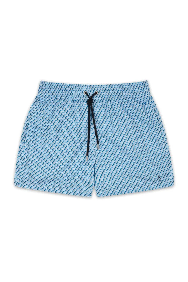 Swimshorts Apnée Mosaiques Boxers Light Blue Apoella