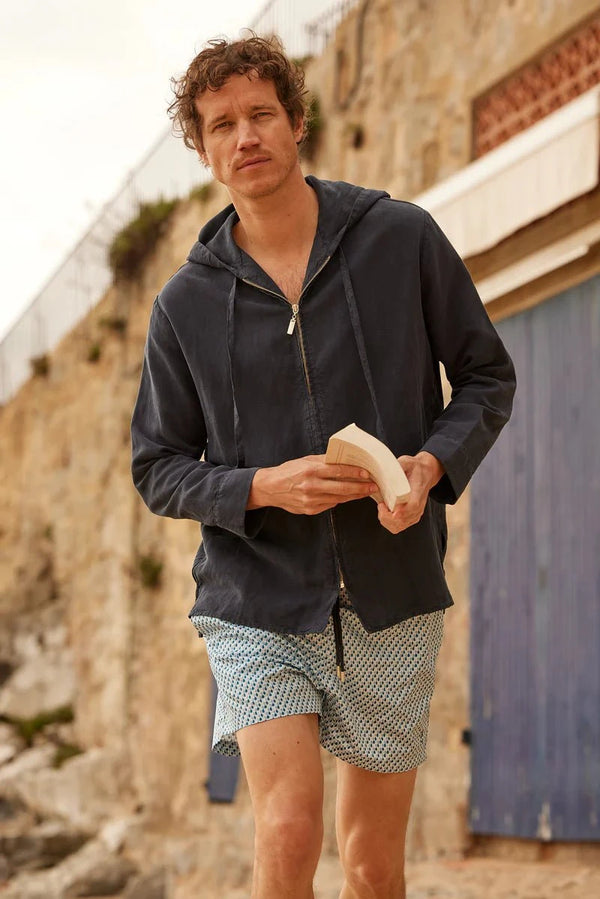 Swimshorts Apnée Mosaiques Boxers Light Blue Apoella