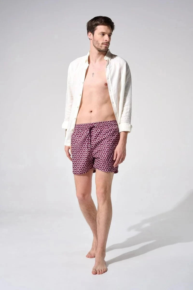 Swimshorts Apnée Oursins Boxers Purple Apoella