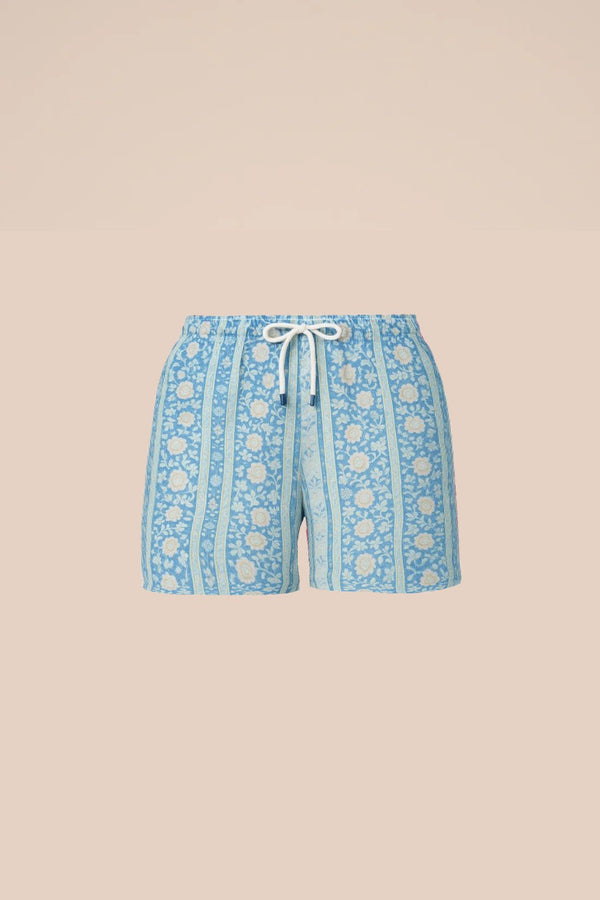 Swimshorts Fedeli Madeira Printed Swim Shorts Denim Linen Effect Apoella