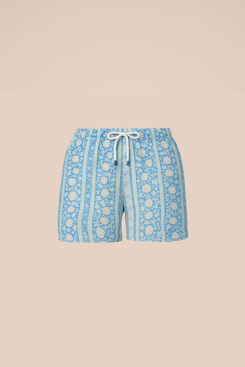 Swimshorts Fedeli Madeira Printed Swim Shorts Denim Linen Effect Apoella