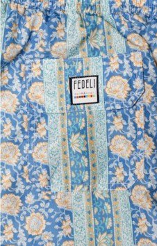 Swimshorts Fedeli Madeira Printed Swim Shorts Denim Linen Effect Apoella