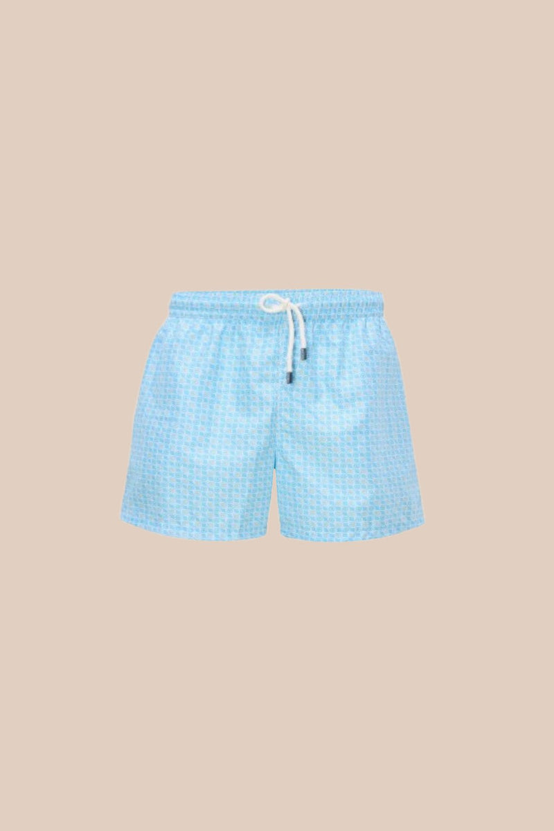 Swimshorts Fedeli Madeira Printed Swim Shorts Turquoise Pool Tiles Apoella