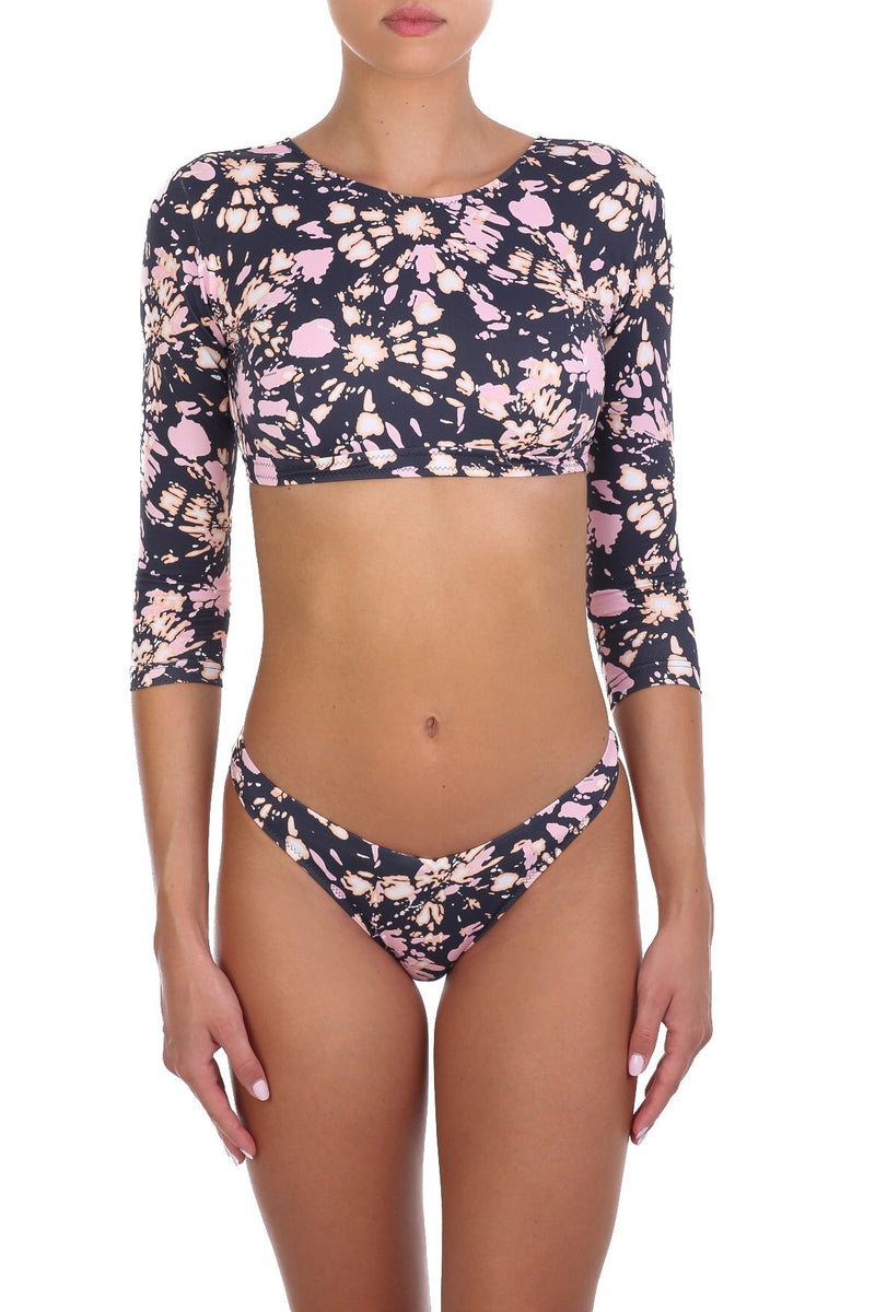 Swimwear Emmanuela Swimwear Ella Long Sleeve Bikini Black/Pink Splash Black Pink Splash / S Apoella